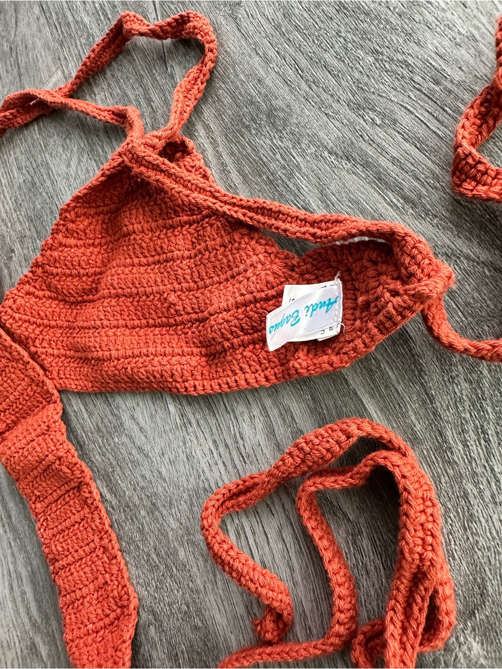 Women’s Crochet Bikini Top - Rust - Picture 3 of 3
